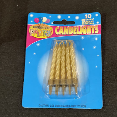 Metallic cake candles